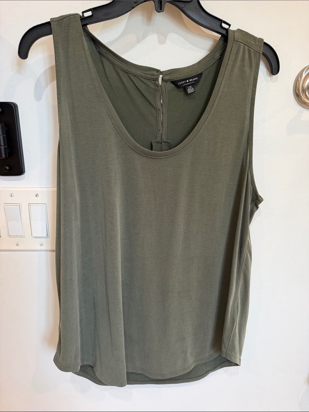 Lucky Brand Olive Tank with Scoop Neck